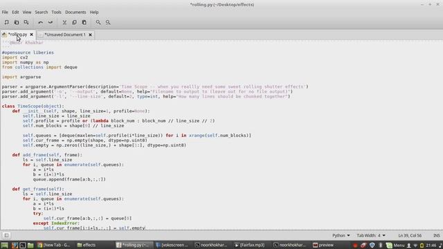rolling shutter python opencv смотреть онлайн
