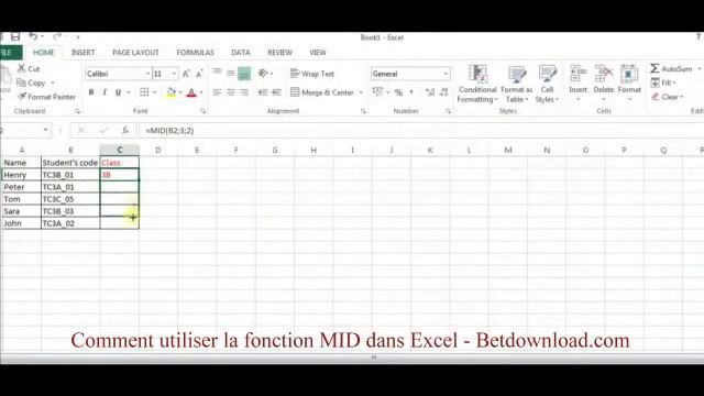 Comment utiliser la fonction MID dans Excel - Betdownload.com смотреть онлайн