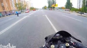 Гонка субару и мотоциклиста Alter