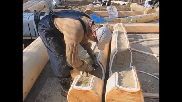 Рубленная часовня из кедра,канадская чаша,утепление сруба