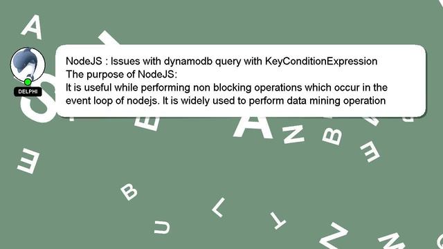 NodeJS : Issues with dynamodb query with KeyConditionExpression смотреть онлайн
