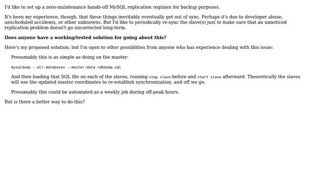 DevOps & SysAdmins: MySQL replication re-sync смотреть онлайн