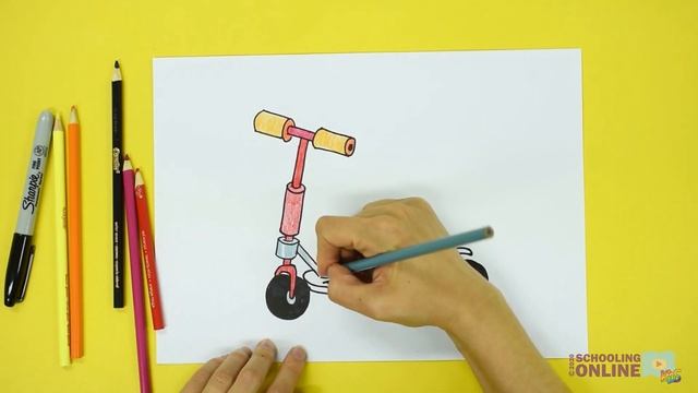How to Draw a Scooter: Arts and Crafts for Kids смотреть онлайн