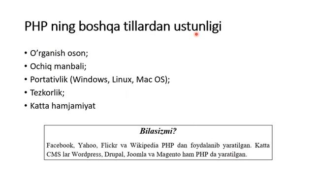 PHP 3-dars. PHP to'g'risida ma'lumot, tarixi va ishlatilishi смотреть онлайн