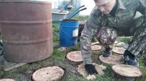 Супер идея для дачи! Делаем садовую дорожку из спилов дуба своими руками!