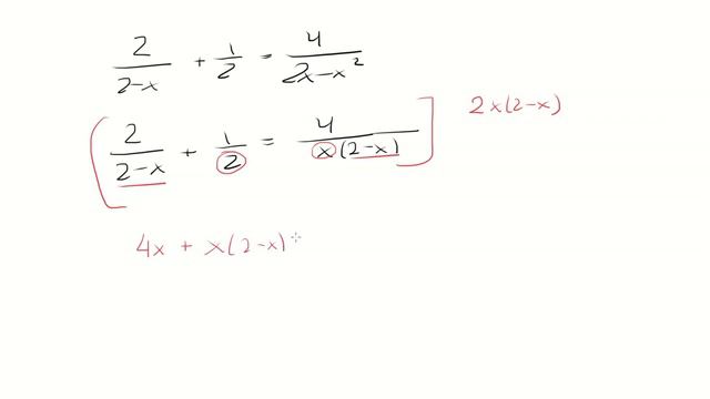 2/(2-x)+1/2=4/(2x-x^2) смотреть онлайн