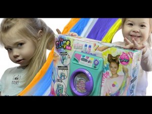 Стиральная машина для слайма Стирать Резать Красить слайм Mixing slime Распаковка и игра