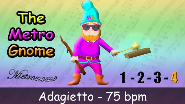 MetroGnome Adagietto Metronome Tempo 75bpm Practice Click Track смотреть онлайн
