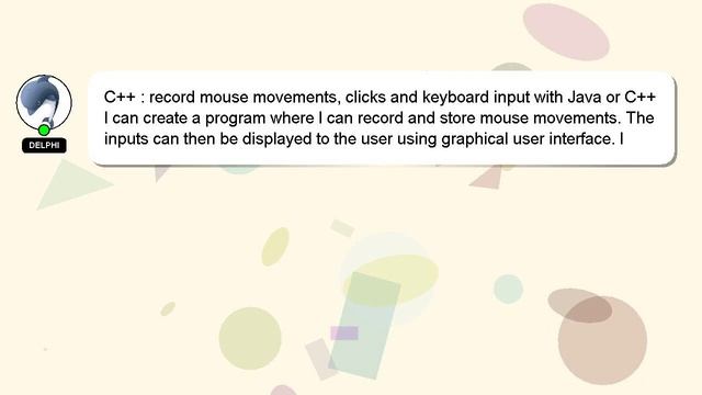 C++ : record mouse movements, clicks and keyboard input with Java or C++ смотреть онлайн