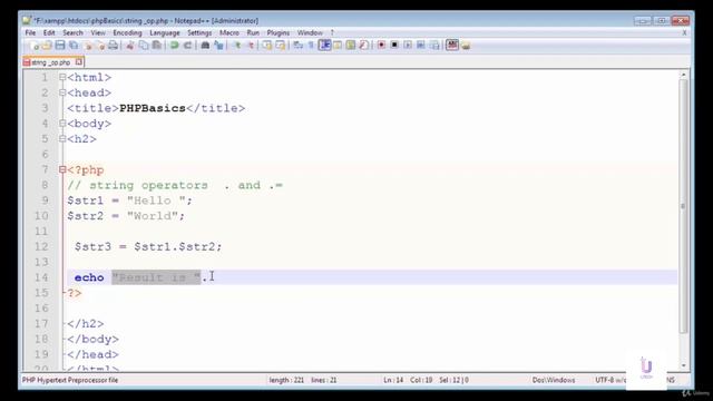 String Operator in PHP | PHP Tutorial for Beginners | PHP Programming Language tutorial | PHP Cours смотреть онлайн