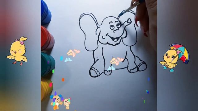 draw an elephant? / how to draw an elephant / drawings / рисуем слона / как нарисовать слона? смотреть онлайн