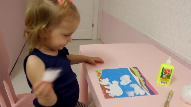 Поделки из ваты. Мишки следят за льдинами. смотреть онлайн