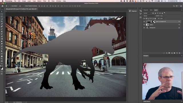 Photoshop 2020 New Features: Warping a dinosaur + Shadow смотреть онлайн