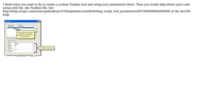 GIS: Sending file of custom python script with all parameters for popup interface already defined? смотреть онлайн