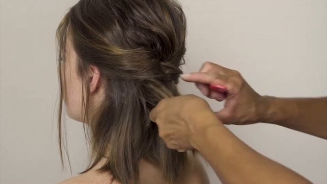 Textured Up-do Short Hair. Get Volume In Fine, Thin Hair & Create A Low Bun On Straight, Short Hair