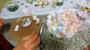 цветы из маршмеллоу. Без крема и мастики...маленький букет!