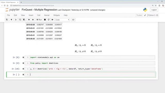 How to build a multiple regression model on stock returns in Python? смотреть онлайн