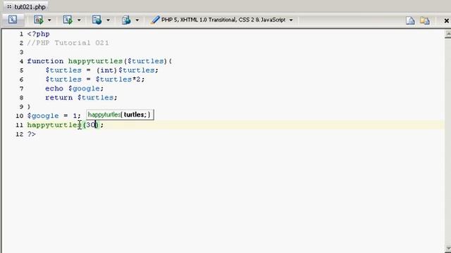PHP Tut 021 Making your own function! смотреть онлайн
