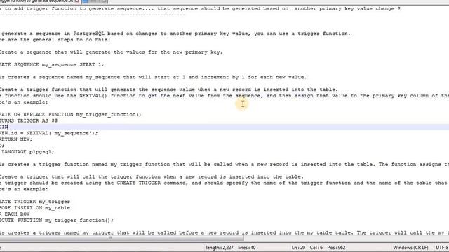 Add trg_fn to generate seq that seqnce should be generated based on another primary key value chang смотреть онлайн