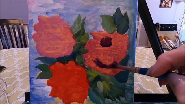 Loose Roses Floral - step by step acrylic painting with Paulina Art смотреть онлайн