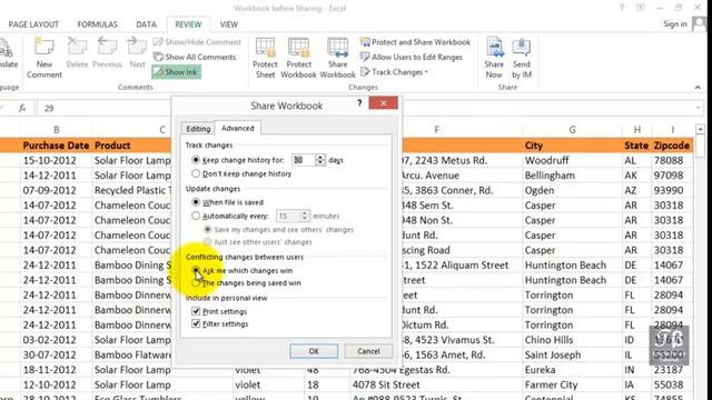 Sharing Excel Workbooks Excel 2013 Beginners Tutorial смотреть онлайн