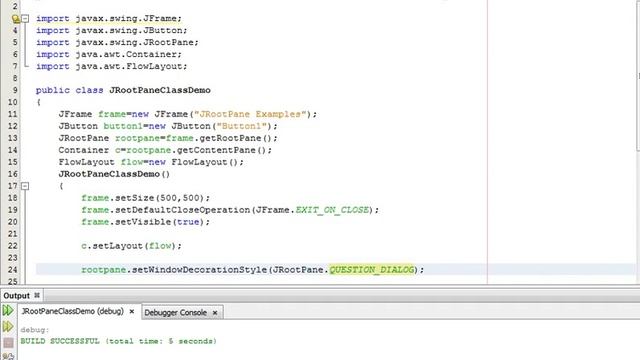Java Programming Tutorial -JRootPane-10- public static final int QUESTION_DIALOG смотреть онлайн