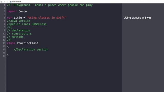 Using Classes in the Swift Playground смотреть онлайн