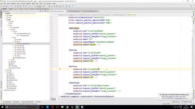 Aula 01 - Android Studio Simples. TextView, Button, EditText. смотреть онлайн