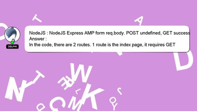 NodeJS : NodeJS Express AMP form req.body. POST undefined, GET success смотреть онлайн