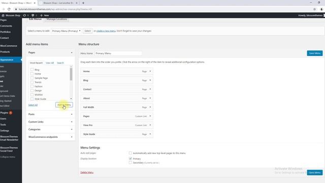 How to Create and Edit the Navigation Menu | Blossom Shop WordPress Theme смотреть онлайн
