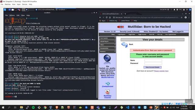 How to use sqlmap (demo:mutillidea) смотреть онлайн