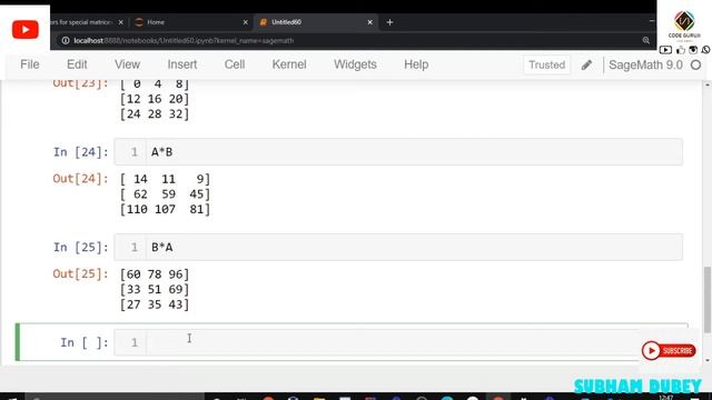 Basic Matrix Operation in Sage. смотреть онлайн