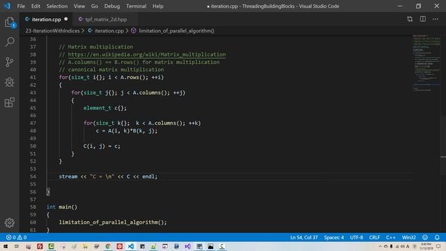 TBB #23: C++ Matrix Multiplication (Sequential Algorithm)