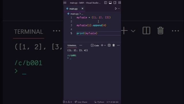 You Can CHANGE TUPLES?? #python #coding #programming смотреть онлайн
