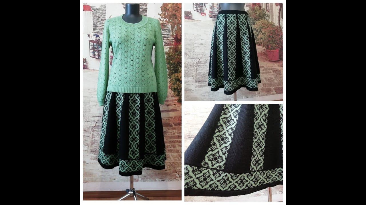 Видео-ответ. Юбка частичным вязанием на вязальной машине. смотреть онлайн