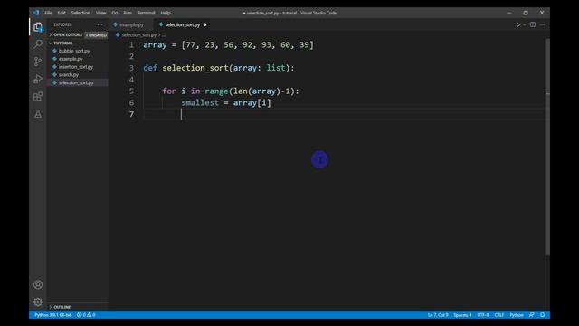 selection sort explanation | python code | searching & sorting #4 смотреть онлайн
