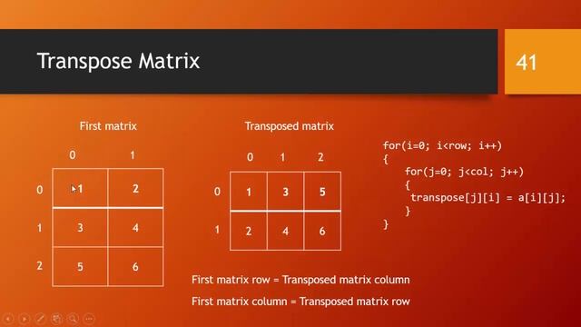 C programming Bangla Tutorial 5.178 : Array | Transpose Matrix смотреть онлайн