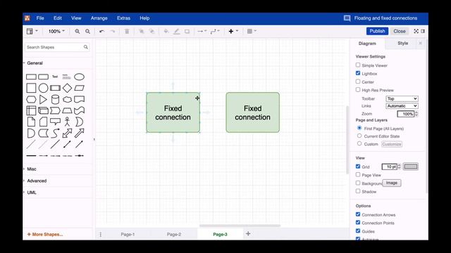 Manage floating and fixed connectors in draw.io смотреть онлайн