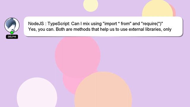 NodeJS : TypeScript: Can I mix using "import * from" and "require(*)" смотреть онлайн