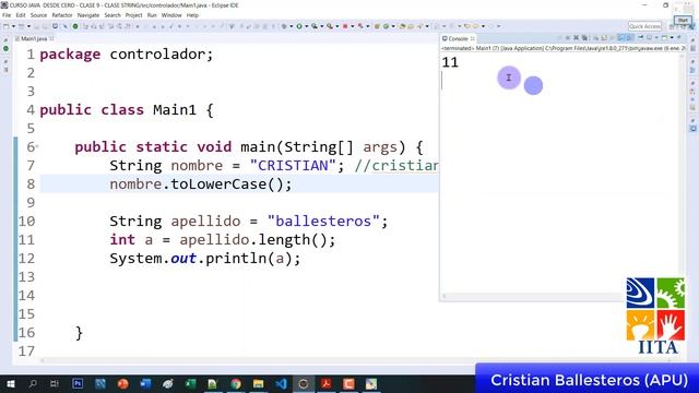 Metodo length toLowerCase toUpperCase Clase String en JAVA PARTE 2/3 смотреть онлайн