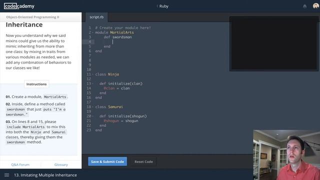 Codecademy Ruby - 9 - Object Orientation 2 смотреть онлайн