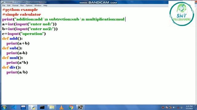 SIMPLE CALCULATOR IN TAMIL | PYTHON EXAMPLE | SMT PROGRAMMING смотреть онлайн