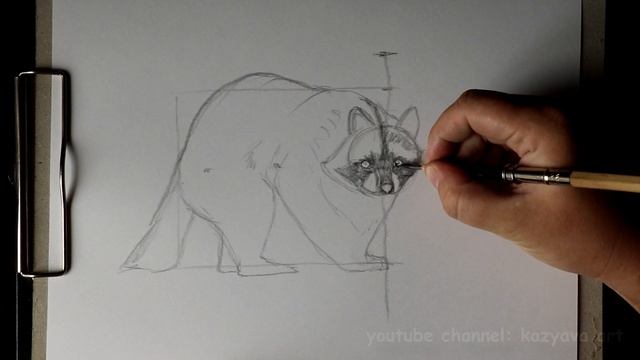 Как нарисовать ЕНОТА в полный рост. Рисунки карандашом. Поэтапное рисование. Легко и просто. смотреть онлайн