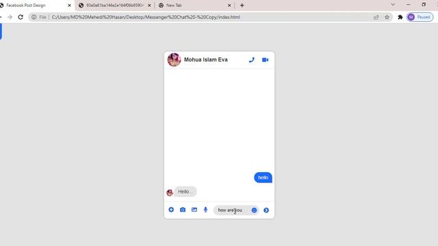 Messenger Chat Box Design Using HTML CSS JavaScript | Mini Project | sadmia смотреть онлайн
