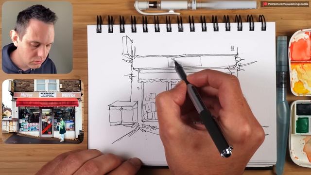 Easy Loose URBAN SKETCHING Tutorial for Beginners (Simple Ink & Watercolor Process!) смотреть онлайн