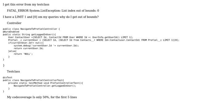 Salesforce: FATAL_ERROR System.ListException: List index out of bounds: 0 смотреть онлайн