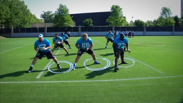 Carolina Panthers Kick slide and react drill: Offensive line смотреть онлайн