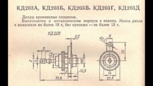 Справочные данные отечественных диодов КД203 (А-Д)