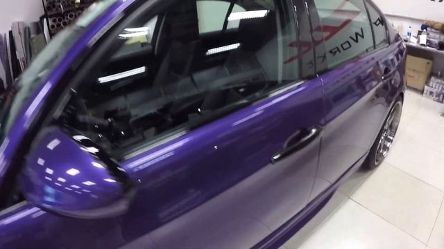 Gloss Violet Metallic BMW E90 by Wrap Workz Hong Kong (GoPro Details) смотреть онлайн