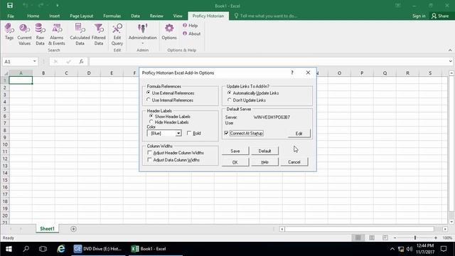 Configuring the Excel Add-in for Historian смотреть онлайн